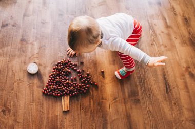 küçük çocuk cankerberries ile oynamak