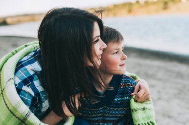 young mother and son