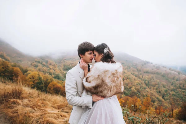 Pareja amorosa en las montañas —  Fotos de Stock