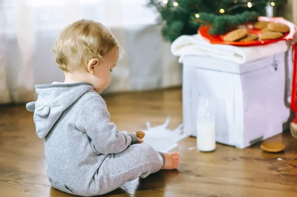 Garçon dans Noël intérieur — Photo