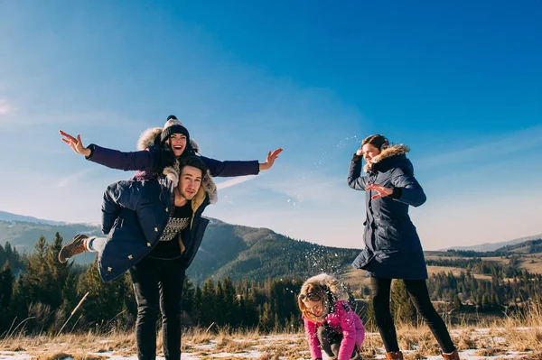 young people in mountains