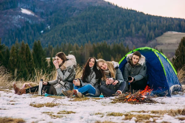 young people in mountains