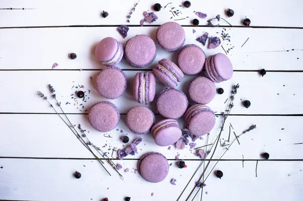 Lavender french macarons — Stock Photo, Image