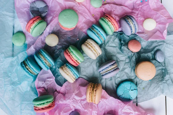 หวาน ฝรั่งเศส macarons — ภาพถ่ายสต็อก