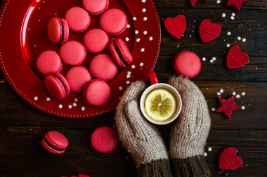 tatlı kırmızı macarons