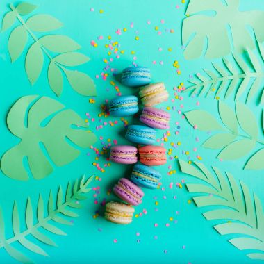 renkli Fransız macarons