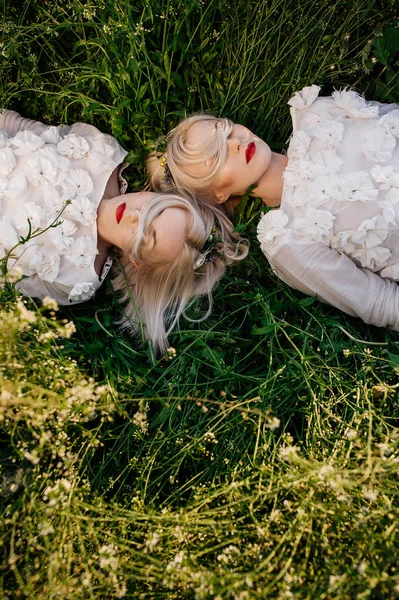 Underbara tvillingsystrar — Stockfoto