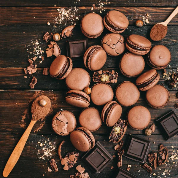 Γλυκό σοκολάτας μακαρόν — Φωτογραφία Αρχείου