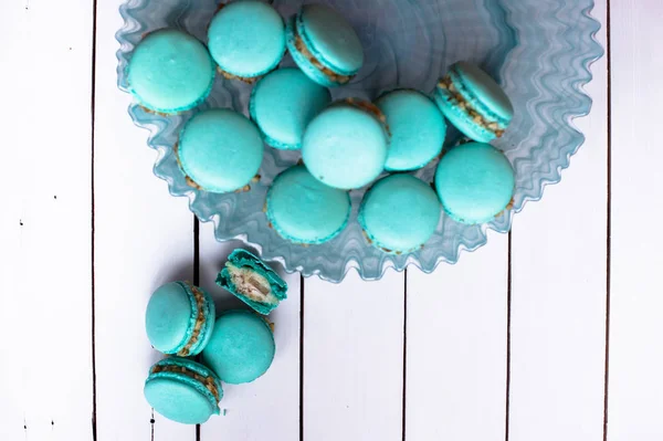 Sweet turquoise macarons — Φωτογραφία Αρχείου