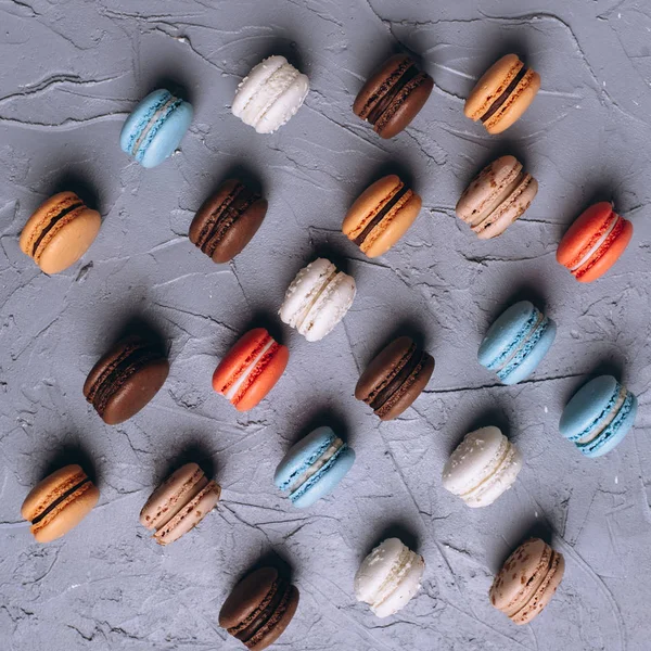 French Macarons on the gray — Stock Photo, Image