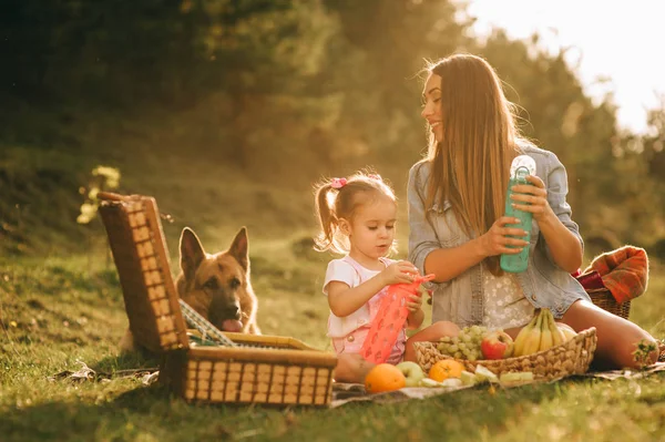 Мати і дочка на пікніку — стокове фото