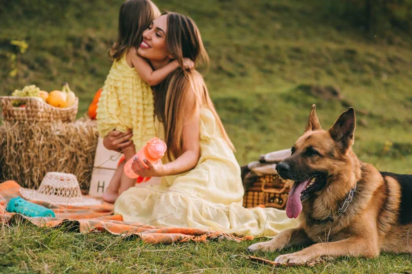 mother and daughter at a picnic