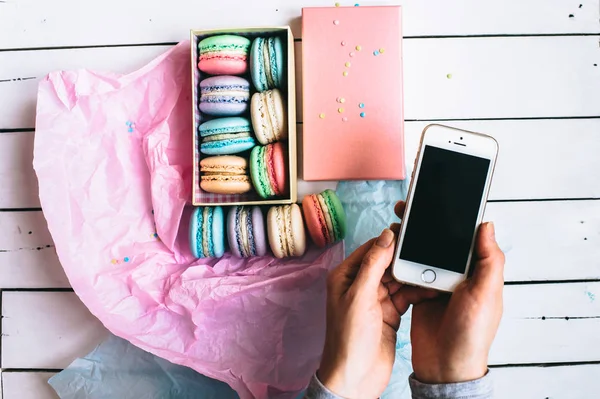 Édes francia macarons — Stock Fotó