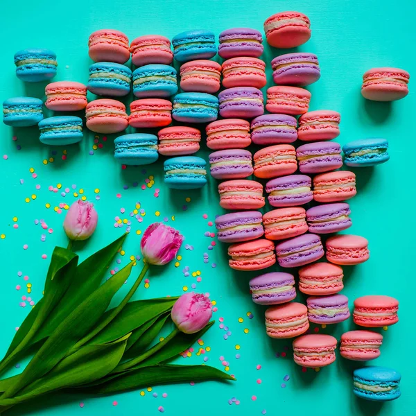 Cookies tulipes et macarons — Photo