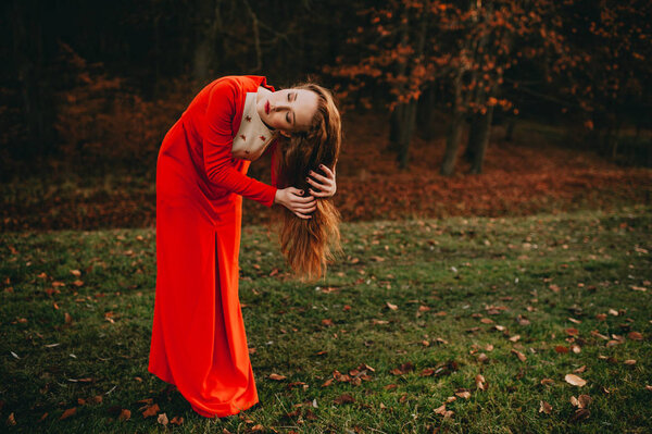 girl in a mysterious forest