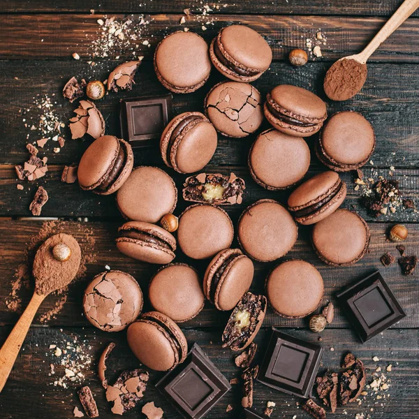 tatlı Fransız çikolata macarons