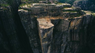 Cliff Preikestolen fiyort Lysefjord