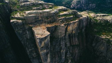 Cliff Preikestolen fiyort Lysefjord