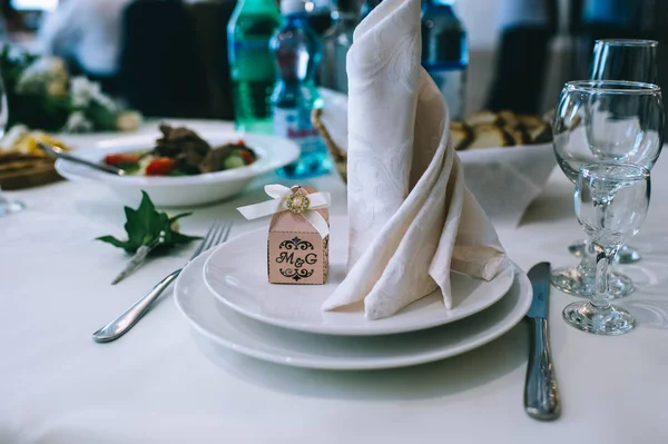 Configuração de mesa para casamento — Fotografia de Stock