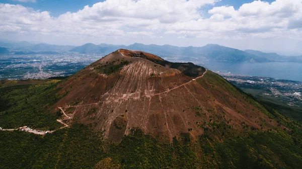 维苏威火山从空中 — 图库照片