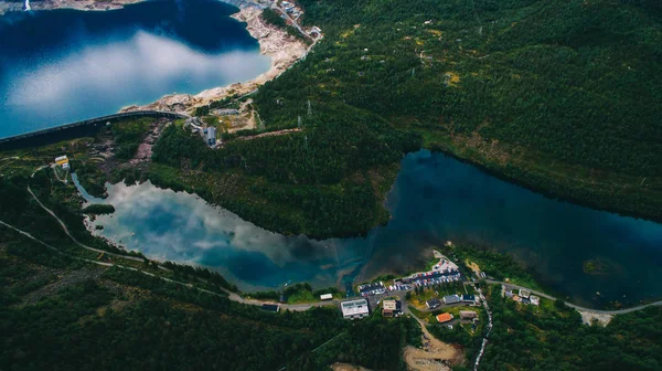 Noorwegen, het uitzicht op de stad vanuit de lucht — Stockfoto