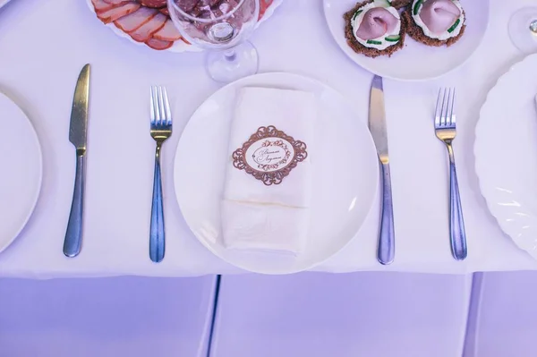 Tischdekoration für Hochzeit — Stockfoto