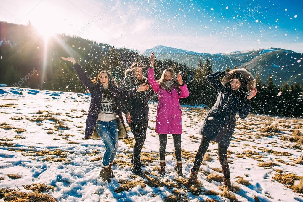 young people in the mountains