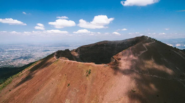 Piękny Widok Wulkan Wezuwiusz Powietrza — Zdjęcie stockowe
