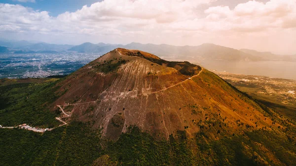 Schilderachtig Uitzicht Vesuvius Vulkaan Vanuit Lucht — Stockfoto