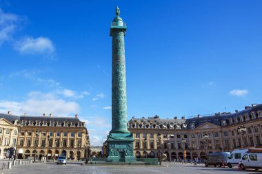 Fransa, Paris - 02 Ekim 2016 Place Vendome sütun