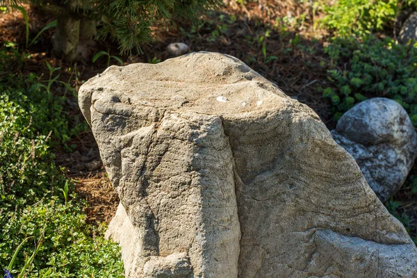 Stein im Garten — Stockfoto