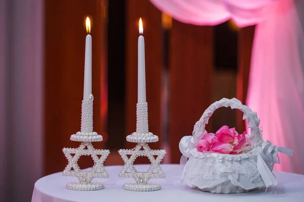 Jewish Chhuppah candles wedding