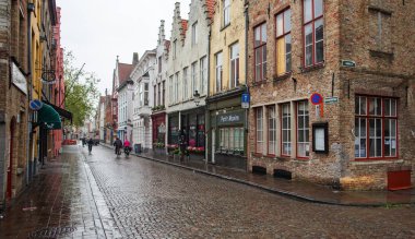 Bruges, Belçika, 05 Nisan 2017: sokak