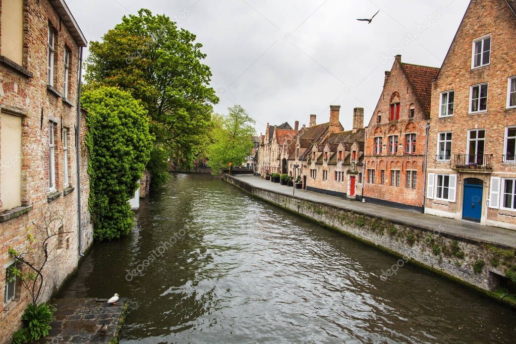 Canal at the medieval city of Brugge