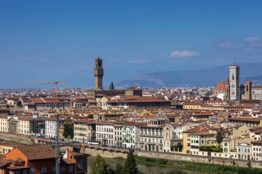 Duomo Santa Maria Del Fiore ve Piazzale Michelangelo Floransa'da sabah Bargello,