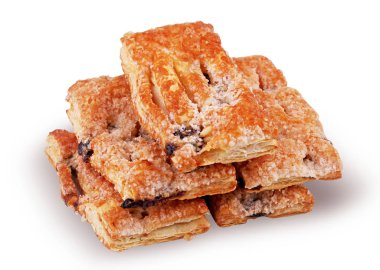 Beyaz arka planda puf böreği kurabiyeleri