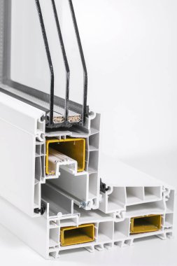 Üçlü camlı plastik pencere profili