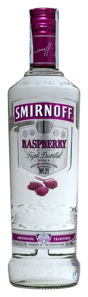 Bottiglia di Vodka Smirnoff lampone — Foto Stock