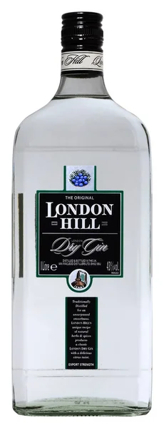 Bottle of Gin London Hill liter — Stock Photo, Image