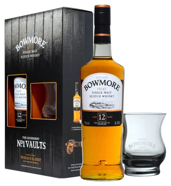 Gift Scotch Whisky Bowmore 12 Years Old — Stock Photo, Image