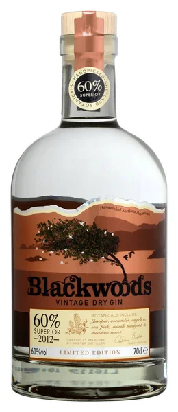 Fles van Gin Blackwoods Vintage Strong — Stockfoto