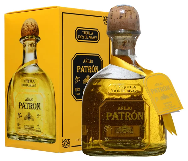 Tequila Patron Anejo Liter — Stock Photo, Image