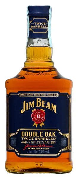 Whiskey americano Jim Beam Bourbon doppio rovere — Foto Stock