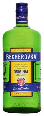 Likörü Becherovka şişe