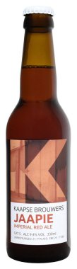 Fonte, Venice, İtalya - Aralık 2017. Bir Hollandalı bira Kaapse Jaapie imparatorluk Red Ale 33cl, %9,4 Vol.