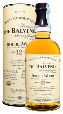 Fonte, Venice, İtalya - Aralık 2017. Şişe Scotch viski Balvenie Doublewood 12 yaşındaki eski 70cl, %40 Vol.
