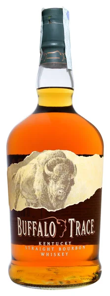 Fonte, Venice, İtalya - Genuary 2018. Amerikan Bourbon viski Buffalo izleme 1 litre %45 Vol.
