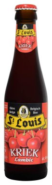 Fonte, Venice, İtalya - Şubat 2018. Belçika bira St Louis Kriek şişe Lambic 25cl, %4 Vol.