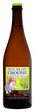 FONTE, VENICE, ITALY - MARCH 2018. Bottle of belgian beer Achouffe Houblon Chouffe 75cl, 9%Vol. clipart