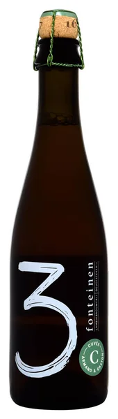 Fonte Venezia Italia Marzo 2018 Bottiglia Birra Belga Fonteinen Cuvee — Foto Stock